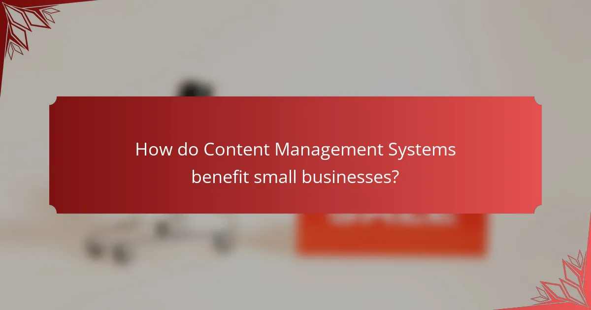 How do Content Management Systems benefit small businesses?