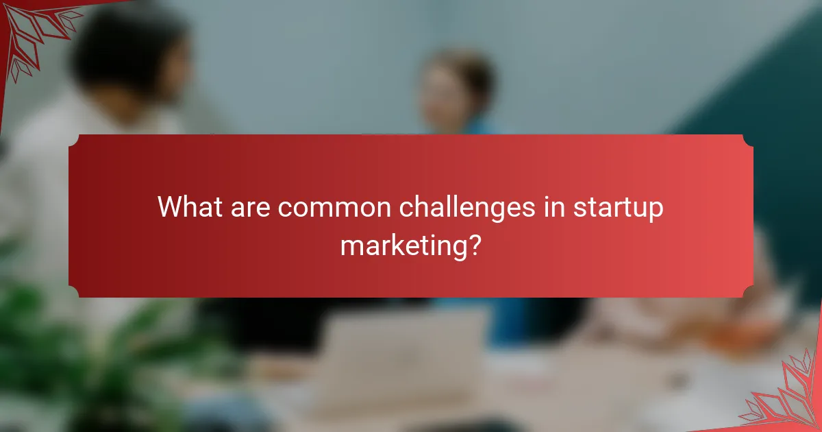 What are common challenges in startup marketing?