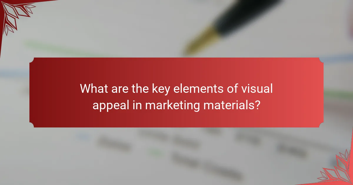 What are the key elements of visual appeal in marketing materials?