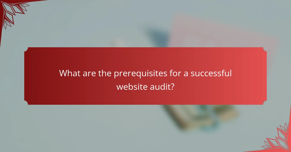 What are the prerequisites for a successful website audit?