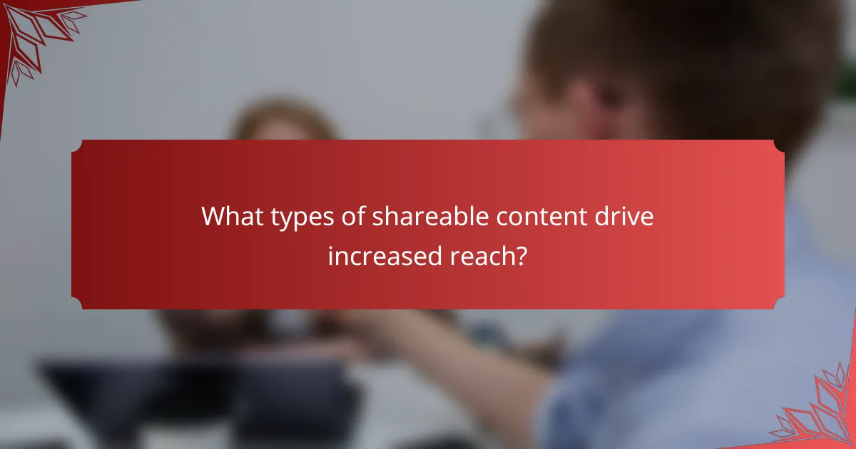 What types of shareable content drive increased reach?